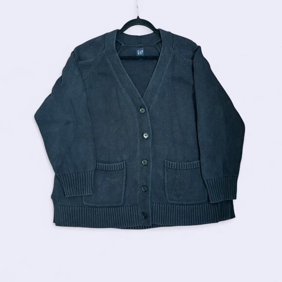 Black Gap XL Button-Up Cardigan Sweater 100% Cotton - Picture 1 of 6